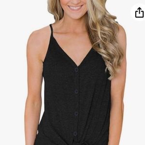 IVVIC Women’s SMALL Casual Summer Tank Tops Button Down Sleeveless Tie Front